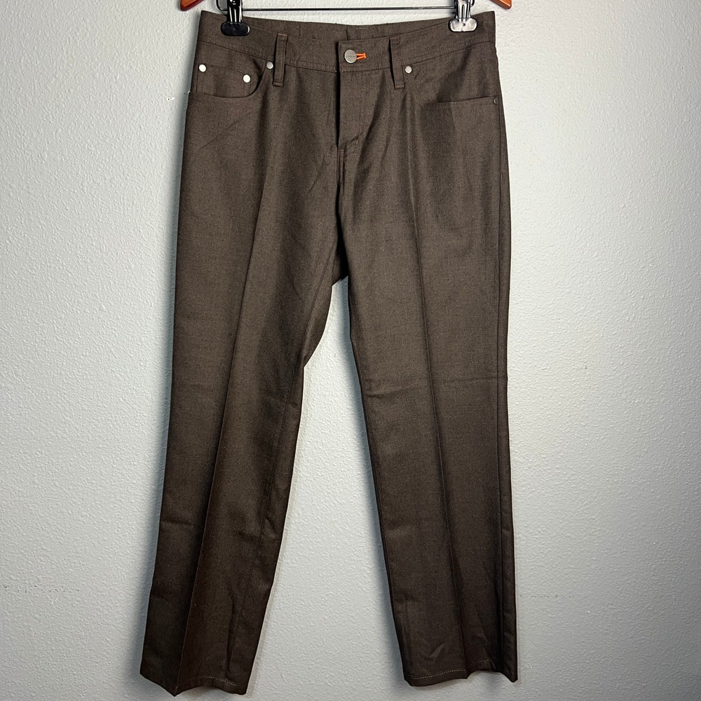 J. Hilburn Casual 5 Pocket Wool Dress Pants Straight Leg Brown Trousers‎ 32x29